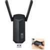 Ihteyuo Chiave WiFi Potente AC1300 Mbps, Adattatore WiFi USB, Chiave WiFi USB Dual Band per PC Portatile e Ufficio, Antenna 5dBi 2,4GHz/5GHz per Computer Desktop e Laptop, Compatibile con Windows 11/10/8/7