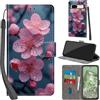 PHINIENLAND Cover per Google Pixel 8A custodia portafoglio Fiori | 3 scomparti carte, 1 tasca banconote, Chiusura magnetica, Supporto, Pelle PU flip cover per Pixel 8A