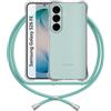 ANFAIRLACE Cover Cordino Compatibile con Samsung Galaxy S26 FE, Verde | Custodia Laccio Trasparente Silicone Morbido Regolabile Antiurto Rinforza Angoli Chiaro Case