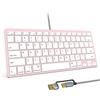 SSS·GRGB Tastiera compatta con cavo a 78 tasti per Mac, USB A/USB C Plug-N-Play, mini tastiera USB ultra sottile, layout 75%, compatibile con Apple MacBook, iMac, Mac mini/Pro, computer portatili, PC