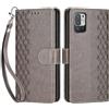 SIENIANLINE Cover per Xiaomi Redmi Note 10 5G custodia portafoglio Grigio | 3 scomparti carte, 1 tasca banconote, Chiusura magnetica, Supporto, Pelle PU flip cover per Xiaomi Poco M3 Pro