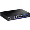 TRENDnet, TEG-S562, Switch multi-gig non gestito a 6 porte, 4 porte 2,5GBASE-T, 2 porte SFP+ 10G senza ventola, design desktop compatto, alloggiamento in metallo, switch Ethernet di rete, nero