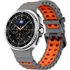 SUNDAREE Cinturino Compatibile con Samsung Galaxy Watch 9/8 Classic 46MM 44MM 40MM LTE,Bicolor Uomo Donna Soffici Silicone Orologio Cinturini Bracciale para SM-L500/SM-L350/SM-L340,Grigio+Arancia
