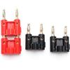 KUOQIY 4 Pezzi 4mm Doppi Maschio Connettori a Banana, 15A Altoparlanti Connettori, Banana Spine Impilabili Tipo Vite Senza Solderless, per Cavi, Scatole, Amplificatori, Ricevitori AV Stereo, Oro