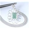 Ciondolo In Argento Sterling Con Smeraldo Naturale Taglio Rettangolare 9,25 Ct