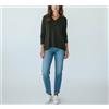 CHICCA LUALDI Maglione Donna EU 40 In Lana E Cashmere Verde Con Scollatura A V