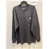 Carhartt T-Shirt Maniche Lunghe Loose Fit Grigio Con Dettaglio Bottoni L 2XL