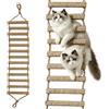 VETOLAKA Scala per gatti: ponte per gatti da parete in legno e corda di sisal, struttura da arrampicata per gatti, scala salvaspazio, albero tiragraffi amaca mobili per animali domestici (scala completa in