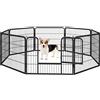 Yaheetech Recinto per Cani Grande da Interno Esterno 8 pz 80 x 60 cm | Recinzione in Rete Metallica, Cuccioli Gatti Conigli Animali Domestici, Interno Esterno Giardino Casa, Salvaspazio