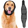 DIPZO Protettore Auricolare Regolabile per Cani, Riduzione del Rumore, Cappuccio Calmante per Fuochi d'Artificio, Tuoni, Bagno, Toelettatura (L)