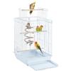 Yaheetech Gabbia Uccelli Metallo Tetto Apribile 40 × 40 × 58 cm Bianco | Gabbia Spaziosa con Tetto Apribile, Posatoi in Legno e Giocattolo Incluso, Adatta per Pappagalli e Inseparabili