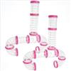 Generic Tunnel e Kit di Connessione per Criceti 2 Set Trasparenti Esterni in Plastica Accessori, Porcellini D'india e Piccoli Animali Domestici per topo, criceto, ratto e (Rosa)