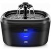 Nenozi Fontana per gatti da 2,2 l, fontana automatica per animali domestici con pompa estremamente silenziosa, luce LED integrata, filtro ai carboni attivi per gatti e cani
