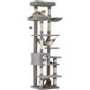 GarveeHome Albero tiragraffi robusto per gatti grandi - 11 colonne in sisal, amaca, tunnel, condominio, piattaforme larghe, giochi inclusi - Ideale per gatti adulti da interno, Grigio Chiaro | 74 pollici