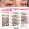 Veleasha Extension per ciglia Brown Lash Cluster Manga Lash Clusters | 8-16 mm, 180 pezzi, curvatura C, anime, leggere, naturali, ultra sottili, fai da te a casa