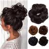 TESS Chignon Capelli Elastico Con Capelli Extension Per Chignon Estensioni di capelli Arruffati Moda Hairpiece Scrunchie Dritt Updo Scrunchy Coda di Cavallo Hairdo,Nero