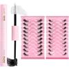 GMRIEK 20 Paia Mezze Ciglia Finte,Ciglia Finte,Con 1 Colla,Cat Eye 3D,Trasparente e Senza Tracce,Riutilizzabile,Per Creare un Trucco Occhi Raffinat