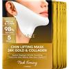 MAREE Maschera lifting V Line con oro 24 K - Maschera viso al collagene profondo per donna - Maschera modellante per mascella con retinolo e acido ialuronico - rassodante e rassodante per il collo