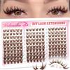 Veleasha Brown Lash Clusters Manga Wispy Natural Cluster Eyelash Extension 180pcs Bunny Anime Spike Eyelashes Cluster 8mm Bottom Lashes Individual Fake Eyelash C Curl 8-16mm DIY at Home (Spark Brown)