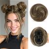 Sofeiyan 2Pcs Mini Chignon per Capelli con Clip ad Artiglio Disordinato Orecchie di Gatto Capelli Estensione Ondulato Sintetica Ciambella Updo Pezzi di Capelli per Donne,9H16#