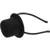 MALUGOGO Cerchietto per capelli da donna, con mini cappello a cilindro nero, accessorio per capelli con fiore nero, adatto per carnevale, matrimoni, Capodanno e feste