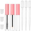 Apojgitn Set di 3 tubetti vuoti per mascara da 10 ml e bacchetta - Tubi trasparenti per eyeliner, siero per ciglia, lucidalabbra, con 3 contagocce, mini applicatore per crema per ciglia, olio per capelli, kit
