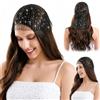 JOVYTH Copricapo a Rete con Strass per Donna, Fascia Elastica Scintillante con Paillettes, Turbante di Cristallo per Feste in Carnevale e Discoteca, Accessorio Capelli Brillante per Serate e Festival
