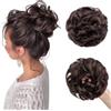 TESScapello elastici per capelli ricci 55 g, #marrone medio, grande chignon, per donne e ragazze