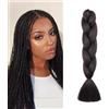 TESS 60 cm Extension per Treccine Africane #1B Nero Naturale, Extension Capelli Treccine 1 Pezzi Jumbo Treccia (100g/Pezzi) Capelli Finti per Treccine