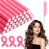 Lunyloer Bigodini senza calore, 30 pezzi di ferro arricciacapelli flessibile da 240 mm con diametro di 14 mm, bigodini in schiuma Twist Curls, design per capelli lunghi (rosa)