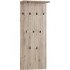 Schildmeyer Cosmo - Pannello appendiabiti con ganci, in legno derivato, finitura rovere naturale, 50 x 20,9 x 120,6 cm