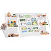 SONGMICS Libreria per Bambini, con Tasca Laterale, 148 x 30 x 75 cm | Scaffale per Giocattoli, Mobile Cameretta, Stanza dei Giochi, Bianco, Collezione TEZA GKR025WZ01