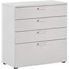 Möbelpartner 1500 - Cassettiera da ufficio, grigio chiaro, 80,2 x 41 x 84,2 cm