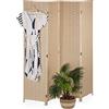 Relaxdays Paravento a 4 Pannelli, HxL 170x160cm, Separé Pieghevole per Stanze, Legno e Plastica, Interni, Marrone Chiaro