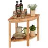 Relaxdays Mensola Angolare da Cucina, Scaffale Portaspezie, 2 Ripiani Salvaspazio, HLP 42x55x39,5 cm, bambù, Naturale