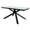 KONTE.DESIGN Tavolo VOLPAIA in legno, finitura marmo bianco statuario e metallo verniciato nero