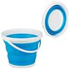 Relaxdays Secchio Pieghevole da 10 Litri, Pieghevole, Recipiente Richiudibile, per Casa Automobile e Campeggio, Blu