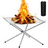 NICEWAT Braciere pieghevole in acciaio inox, 54 cm, per esterni, portatile, con | Superficie a maglia fine, portata 10 kg, montaggio rapido, robusto braciere portatile per esterni, campeggio