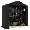 COSTWAY Tenta Garage Auto per Esterno 190 x 95 x 194 cm (Nero) | Tettoia Moto e Bicicletta da Giardino con Finestre Traspiranti e Porta Avvolgibile, Casetta Attrezzi da Giardino