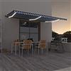 Gecheer Tenda Automatica con Sensore e LED 600x300 cm Blu Bianca,Tettoia retrattile,Tenda da Sole per Balcone,Terrazzo,Tenda Esterno Sole,Tenda da Sole per Esterno,Tenda da Sole a Bracci,#7