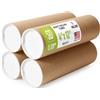Paclord Tubi postali in carta kraft rinforzata, 10,2 x 30,5 cm, confezione da 4 tubi con 2 tappi ciascuno, tubo per poster approvato USPS, realizzato negli Stati Uniti, tubo di cartone per spedizione e