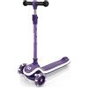 GIODICART Monopattino 3 Ruote Regolabile e Pieghevole FlashGo con Luci LED per Bambini 3-5 Anni, Viola