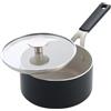 KitchenAid Aluminium Casseruola Ceramica Antiaderente con Coperchio Vetro, 16 cm/1,58 L, Senza PFAS, Compatibile Induzione, Manico Acciaio Inox, Adatta Forno, Lavastoviglie, Nero