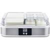 H.Koenig ELY120 Yogurtiera, 12 Vasetti in Vetro x200ml, Timer 15m, Schermo LED,21,5W, Acciaio inox, Spegnimento Automatico