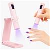 VINDENI Mini Lampada UV LED Unghie, 3W Lampada UV LED Unghie Portatile | Torcia UV LED Unghie, 20/60 Timer Lampada UV LED Unghie Piccola, per Unghie, Resina per Estensioni in Gel DIY, Nail Art