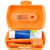 Curaprox Set Da Viaggio Kids, Arancione, Swiss Made | Spazzolino, Dentifricio E Scovolini, Filamenti Curen® Ultra Morbidi, Soluzione Compatta Per Bambini
