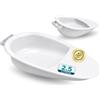 OrtoPrime Padella per Anziani Allettati 2500ML GRANDE e COMODA Padella Sanitaria da Letto Donna e Uomo - Padella per Igiene Allettati PORTATILE Padella Sanitaria UNISEX Padella per Feci Invalidi