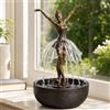 Generic Fontana a cascata di ballerina, scultura artistica di ballerina con gonna d'acqua fluente, sollievo dallo stress per la decorazione di casa e ufficio, elegante fontana da tavolo con ballerina