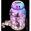 MOMMED Salvadanaio con contatore per bambini e adulti, con display LCD automatico a sette colori, salvadanaio contamonete, capacità 1,8L, supporta monete in euro