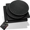 AVANA Set di 4 sottopentole in silicone di alta qualità, colore nero | Presina multifunzionale, resistente al calore, lavabile in lavastoviglie, antiscivolo, motivo a nido d'ape (2 rotonde